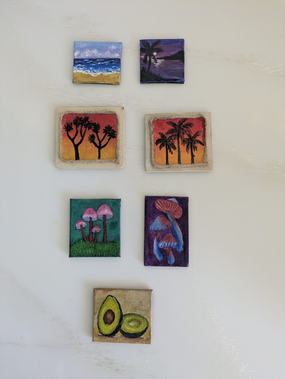 Miniature painted magnets